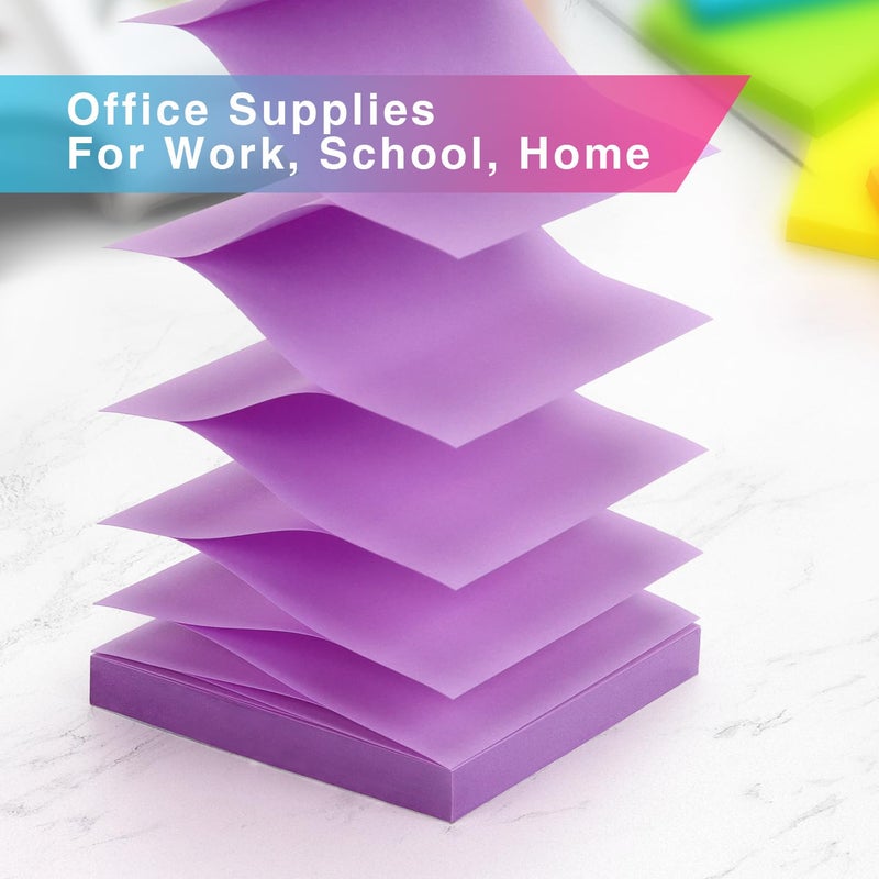 OSBOO Sticky Notes 3x3 Pop Up Self-Stick Notes Pads with 6 Bright Colors, Easy to Post for Office, Shool, Home, 6 Pads/Pack, 100 Sheets/Pad(Pop Up) - Image 5